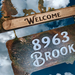Address Sign Metal Weathered Copper Raised lettering Made to Order